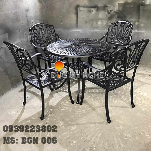 Bàn ghế nhôm đúc BGN 006